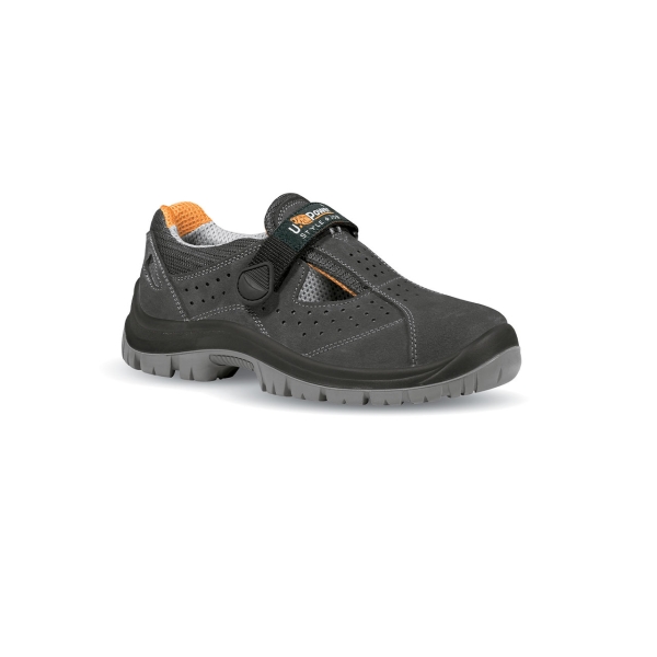 upower fairy calzado de seguridad bajos talla 47 empeine en gamuza perforado, puntal en acero, suela antideslizante pu/pu, clase de proteccion s1 fo sr color gris oscuro
