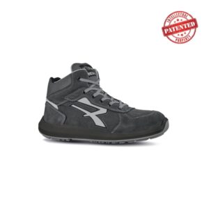 upower merak s esd calzado de seguridad altos talla 48 cuero nubuck resistente al agua, puntera de aluminio, suela pu/pu high rebound, antiarrugas, hidrofugos, antideslizantes, proteccion s3s ci fo sr color gris oscuro