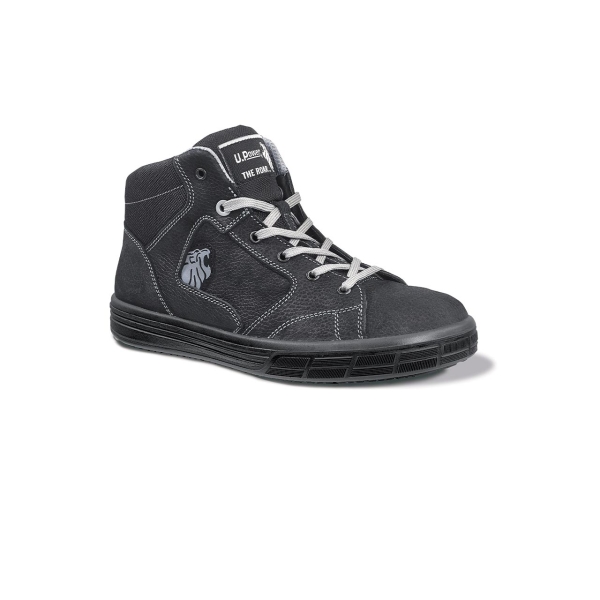 upower lion s calzado de seguridad altos talla 42 cuero nubuck natural hidrofugo, puntal de aluminio resistente, suelas antideslizantes, proteccion s3s fo sr color gris oscuro