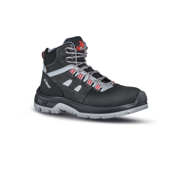upower cross s calzado de seguridad botines talla 38 empeine piel con inserciones matrix, hidrofugos, puntal composite, antiperforacion, antideslizantes, suela resistente, proteccion s3s fo sr color gris oscuro
