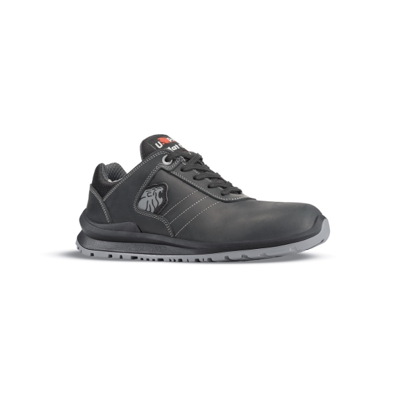 upower stig s calzado de seguridad bajos talla 42 cuero pull up hidrofugo, puntal de aluminio, anti pinchazos, antideslizante, suela pu / putr grip, proteccion s3s fo sr color gris oscuro