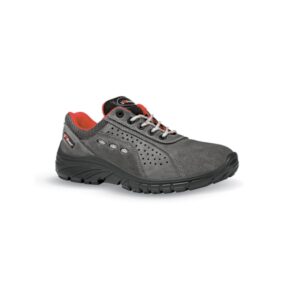 upower comfort grip o calzado de seguridad bajos talla 46 proteccion 02 fo sr, piel afelpada perforada, puntera golia 0 joule, antiestaticos, resistente a hidrocarburos, suela antideslizante u grip color gris oscuro