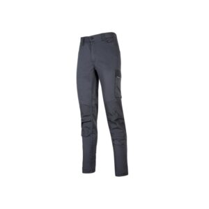 upower meek pantalones cargo tc stretch talla s bolsillos multifuncionales, refuerzos poli oxford, cinturilla elastica, perfiles reflectantes, proteccion dpi1, ajuste slim fit color gris oscuro