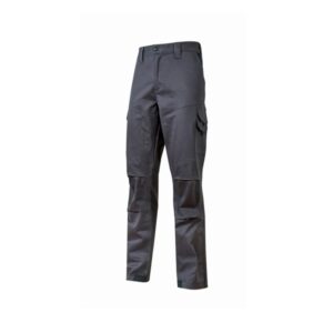 upower belgrado pantalon de trabajo resistente talla 3xl tela poliester mecanico de algodon elastico, multiples bolsillos, cintura elastica, proteccion lumbar, rodillas preformadas color gris oscuro
