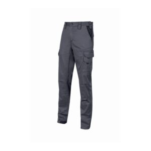 upower guapo pantalones de trabajo de algodon elastico talla m bolsillos multifuncionales, cintura elastica, rodillas preformadas, triple costura, proteccion dpi1 color gris oscuro