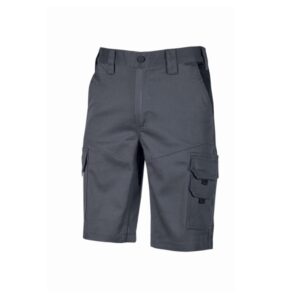 upower bonito pantalones cortos de trabajo de algodon elastizado talla l frescos y comodos, bolsillos multifuncionales, cinturilla elastica, cierre cremallera, proteccion dpi1 color gris oscuro