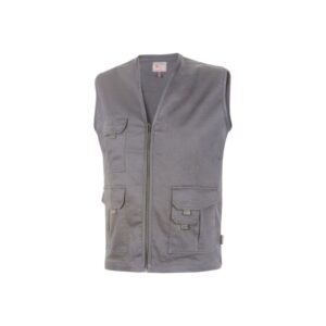 upower chica chaleco multibolsillos de algodon elastico talla 4xl ligero, cierre cremallera, espacio personalizacion, bolsillos multifuncionales con solapa y velcro color gris oscuro