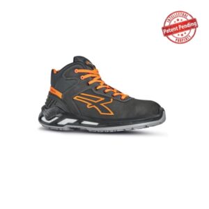 upower lord s esd calzado de seguridad altos talla 37 piel nobuck hidrorepelente, puntera de aluminio, suela antideslizante, ligeros, ergonomicos, proteccion s3s ci fo sr color gris oscuro/naranja