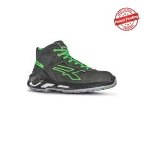 upower daryl s esd calzado de seguridad altos talla 39 piel nobuck hidrorepelente, puntera de aluminio, antideslizantes, suela pu/pu, proteccion s3s ci fo sr color gris oscuro/verde