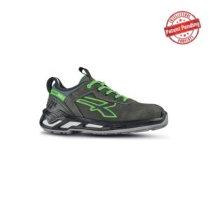 upower naos s esd calzado de seguridad bajos talla 37 piel nobuck hidrorepelente, puntera de aluminio, antideslizante, proteccion s3s ci fo sr, suela pu/pu color gris oscuro/verde