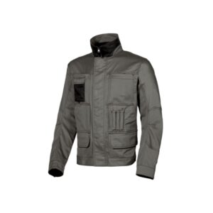 upower shake chaqueta profesional talla 2xl bolsillos multifuncionales, cierre de seguridad, ventilacion malla 3d, puños y cintura ajustables, proteccion dpi1 color gris piedra