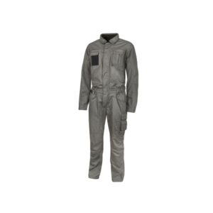 upower crisp traje de trabajo resistente talla 56 comodidad y funcionalidad, cierre bidireccional, multiples bolsillos, puños ajustables, refuerzos en codos y rodillas, proteccion dpi1 color gris piedra
