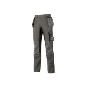 upower race pantalon de alta calidad talla 52 multiples bolsillos desmontables, paneles elasticos, resistente al desgaste, elementos reflectantes, proteccion dpi1 color gris piedra