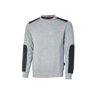 upower ryke sudadera cepillada cuello redondo talla 3xl bolsillo antebrazo, refuerzos duraderos, elementos reflectantes seguridad color gris plateado
