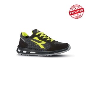upower asher o esd calzado de seguridad bajos talla 48 parte superior de nailon ultraflexible y gamuza suave, antiarrugas, antideslizante, suela de poliuretano, proteccion 01 fo sr color gris/amarillo