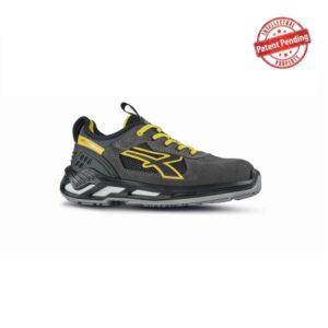 upower sniper s esd calzado de seguridad bajos talla 38 parte superior de nailon ultraflexible y gamuza suave, puntera de aluminio, suela antideslizante, proteccion s1ps fo sr color gris/amarillo