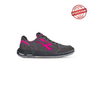 upower electra plus s esd calzado de seguridad bajos talla 36 gamuza perforada, puntera de aluminio, antideslizantes, antiarrugas, suela pu/pu high rebound, inserto anti fatiga, proteccion s1ps fo sr color gris/fucsia