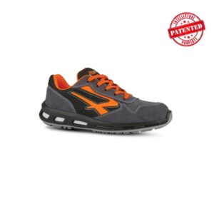 upower orange s esd calzado de seguridad bajos talla 46 parte superior de nailon ultraflexible y gamuza suave, puntera de aluminio, suela antideslizante, proteccion s1ps fo sr color gris/naranja