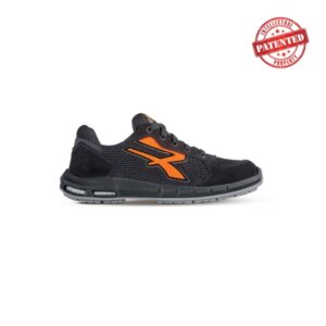 upower atos esd s plus calzado de seguridad bajos talla 37 parte superior de nailon ultraflexible y gamuza suave, puntera de aluminio, suela antideslizante, proteccion s1ps fo sr color gris/naranja