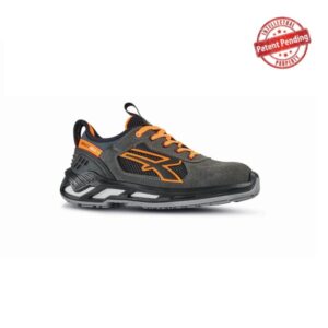 upower ryder s esd calzado de seguridad bajos talla 39 ligeros y comodos, parte superior de nailon ultraflexible, puntera de aluminio, suela antideslizante, proteccion s1ps fo sr color gris/naranja