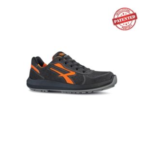 upower sirio s esd calzado de seguridad bajos talla 45 gamuza perforada, puntera de aluminio, antideslizante, antiarrugas, suela pu/pu high rebound, proteccion s1ps ci fo sr color gris/naranja