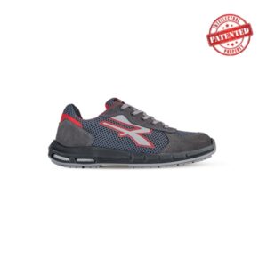 upower skat plus s esd calzado de seguridad bajos talla 47 comodidad y ligereza, parte superior de nailon ultraflexible y gamuza suave, puntera de aluminio, antideslizante, proteccion s1ps fo sr color gris/rojo