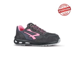 upower cherry s esd calzado de seguridad bajos talla 41 parte superior de nailon ultraflexible y gamuza suave, puntera de aluminio, suela antideslizante, proteccion s1ps fo sr color gris/rosa