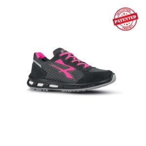 upower caeli o esd calzado de seguridad bajos talla 42 parte superior de nailon ultraflexible y gamuza suave, antiarrugas, antideslizante, suela de poliuretano, proteccion 01 fo sr color gris/rosa