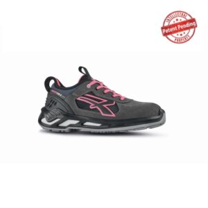 upower kate s esd calzado de seguridad bajos talla 35 parte superior de nailon ultraflexible y gamuza suave, puntera de aluminio, suela antideslizante, proteccion s1ps fo sr color gris/rosa