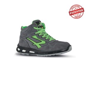 upower ramas s esd calzado de seguridad altos talla 48 ligeros y comodos, puntera de aluminio, suela antideslizante, proteccion s1ps fo sr color gris/verde