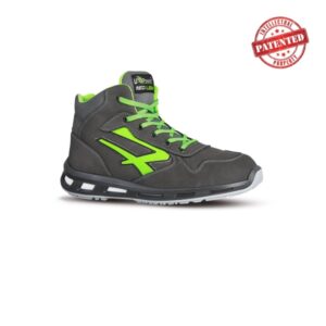 upower hummer s esd calzado de seguridad altos talla 41 cuero nubuck resistente, puntera de aluminio, hidrofugos, antiarrugas, suela antideslizante, proteccion s3s ci fo sr color gris/verde