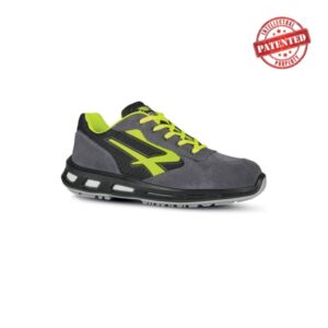 upower yellow s esd calzado de seguridad bajos talla 43 parte superior de nailon ultraflexible y gamuza suave, puntera de aluminio, suela antideslizante, proteccion s1ps fo sr color gris/verde
