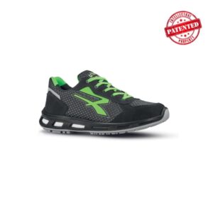 upower nate o esd calzado de seguridad bajos talla 40 parte superior de nailon ultraflexible y gamuza suave, antiarrugas, antideslizante, suela de poliuretano, proteccion 01 fo sr color gris/verde