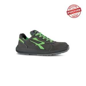 upower hydra s esd calzado de seguridad altos talla 39 cuero nubuck resistente al agua, puntera de aluminio, suela antideslizante, proteccion s3s ci fo sr color gris/verde