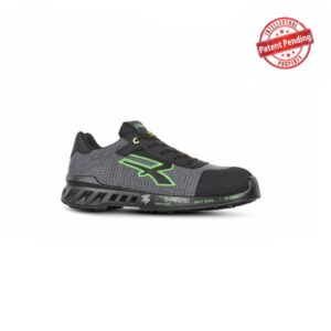 upower mike s esd calzado de seguridad ligeros y transpirables talla 41 suela antideslizante y antiestatica, puntera airtoe aluminium, plantilla antiperforacion, proteccion s1ps fo sr color gris/verde