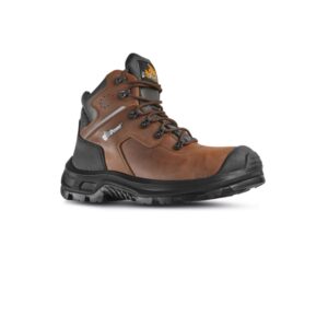 upower helsinki uk s esd calzado de seguridad altos talla 45 piel pull up hidrofuga, puntera composite airtoe, sistema antiperforacion textil, suela antideslizante resistente al aceite, proteccion contra el frio color marron