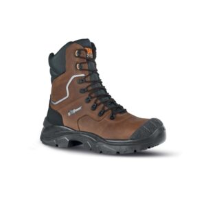 upower calgary uk s calzado de seguridad botines talla 44 empeine piel pull up hidrofugo, toe tapa poliuretano, mesh transpirable, airtoe composite, antiperforacion, antideslizante, suela pu/pu, proteccion s3s fo sr color marron