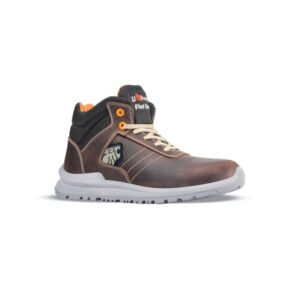 upower ken s calzado de seguridad altos talla 46 cuero pull up hidrofugo, puntal de aluminio, anti pinchazos, suela antideslizante pu/putr grip, proteccion s3s fo sr color marron
