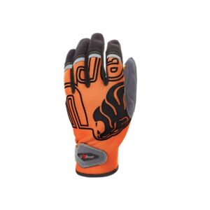 upower niko guantes de trabajo con destreza y flexibilidad talla l dorso elastico transpirable, palma resistente, compatible con pantallas tactiles color naranja fluorescente