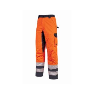 upower subu pantalones impermeables y transpirables talla xl bolsillos multifuncionales, rodillas reforzadas, cintura elastica, proteccion contra el frio en 342:2018, dpi2 color naranja fluorescente