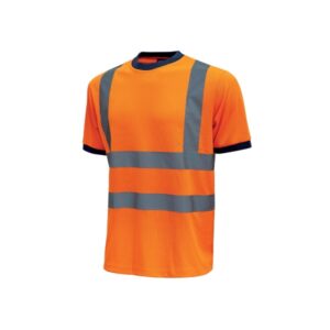 upower glitter camiseta con rayas reflectantes talla l cuello y mangas elasticas, banda para el sudor, alta transpirabilidad, proteccion dpi2, maximo 50 lavados color naranja fluorescente