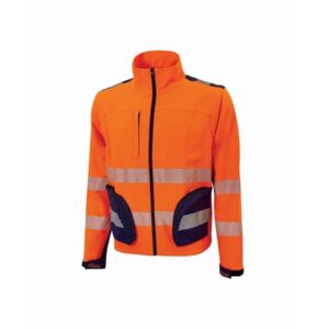 upower bea cazadora de trabajo alta visibilidad talla 3xl mangas separables, bolsillos funcionales, bandas reflectantes termoselladas, ajuste con velcro, proteccion dpi2 color naranja fluorescente