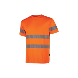 upower mizar camiseta de trabajo alta visibilidad talla 4xl bandas reflectantes, tejido transpirable nido de abeja, cinta antisudor, durabilidad hasta 25 lavados color naranja fluorescente