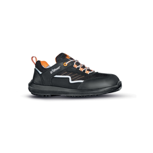 upower miami s calzado de seguridad bajos talla 41 ligeros, empeine en piel pull up, transpirables, puntal airtoe composite, antiperforacion, antideslizante, suela pu/pu, proteccion s1ps fo sr color negro