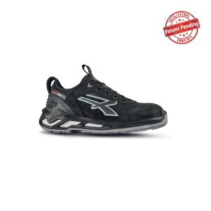upower rush s esd calzado de seguridad bajos talla 48 piel nobuck hidrorepelente, collarin lycra, escudo anti impactos, puntera aluminio, suela antideslizante, proteccion s3s ci fo sr color negro