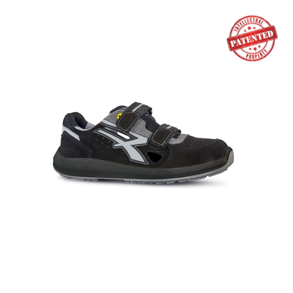 upower trix s esd calzado de seguridad bajos talla 39 gamuza perforada, puntera de aluminio, antideslizante, antiarrugas, suela pu/pu high rebound, proteccion s1ps fo sr color negro