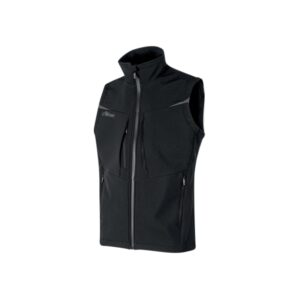 upower brio chaleco de trabajo softshell talla 2xl repelente al agua, interior de microfleece, tecnologia de grafeno, multiples bolsillos, insertos reflectantes, cremallera waterproof color negro