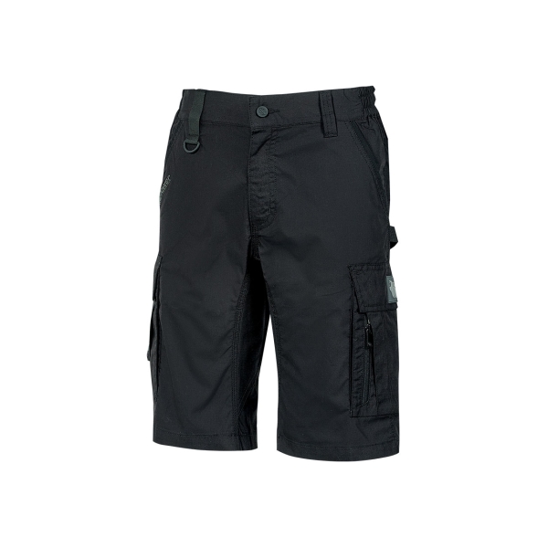 upower solaris bermudas cargo funcionales talla 4xl tejido ripstop elastico, multibolsillos, detalles reflectantes, proteccion lumbar, cierre antirayaduras, porta identificacion oculto color negro