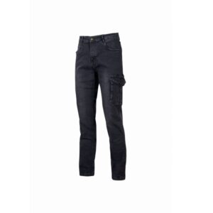 upower tommi vaqueros cargo de trabajo talla 38 tejido elastico, bolsillos laterales con botones, proteccion dpi1, ajuste regular color negro carbon