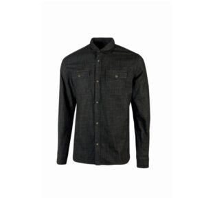 upower maple camisa de trabajo de alta calidad talla 4xl tela reciclada, mangas largas, bolsillos con solapa, cierre a presion, cuello bordado, proteccion dpi1 color negro carbon